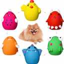 Squeaky Dog Toys for Small Dogs and Medium Breeds, Puppy Small Dog Toys Squeaky Dog Balls 6pcs for Mini, Small, Medium Breeds (1.89" *2.7" Egg Shape, Multi-colored)