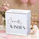 SOFARKKT White Wedding Card Box with Slot, Elegant Wedding Card Boxes for Reception Money Envelope Cash Cards, Cards & Wishes Wedding Gift Box for Engagement Anniversary Bridal Shower Table Decor