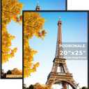 20x25 Poster Frames, Plexiglass, Black Aluminum Snap Frame, Front-loading Frame for Wall (Black, 2pcs)