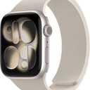 Magnetic Silicone Band Compatible with Apple Watch Band 42mm 41mm 40mm 38mm Series 11 10 9 8 7 6 5 4 3 & SE 3/2/1 Strong Magnetic Clasp, Waterproof & Adjustable (Starlight)