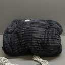 Electric Blanket Heated Throw, Soft Flannel 62"x84" Heating Blanket with 8 Hours Auto Off 10 Fast Heating Levels Machine Washable Sherpa Heated Blanket with Overheating Protection