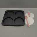 Large Hamburger Bun Pan, 5 Inch Perforated Commercial Non-Stick Carbon Steel Baking Mold, 4-Cavity Big Baking Pan for Homemade Hamburger Buns Meat Pie Bread Mini Pizza