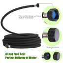 Phaxiwho 1/2 inch Round Rubber Garden Soaker Hose 100FT，Heavy Duty Water Soaker Hoses with Connectors Drip Hose irrigation hose for Vegetable Gardens, Flower Beds, Lawns, and Plants (100FT)