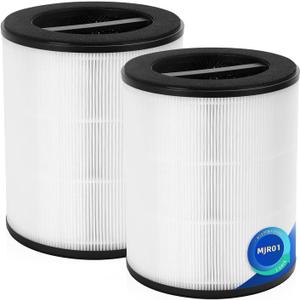 MJR01 Replacement Filter Compatible with Oransi Mod Jr Air Purifier, H13 Grade True HEPA & Activated Carbon, 3-in-1 Filter Set for Pollen, Wildfire Smoke & Pet Odors, 2-Pack
