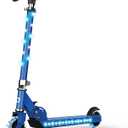 Jetson Jupiter Kids 2-Wheel Light-Up Kick Scooter, LED Lights on Handlebar, Stem, Wheels & Deck, Adjustable Handlebar, Rear Brake, Easy-Folding Mechanism, Ages 5+