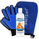 Allerpet Cat Dander Remover w/Free Pair of Grooming Gloves and Mitt - Effective Cat Dander Reduction, Anti Allergen Solution Made in USA - (12oz)