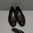 GIFENNSE Men's Dress Shoes Slip-On Loafers Leather Formal Shoes 13 Dark Brown