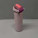 POWCAN 24 oz Stainless Steel Water Bottle: 2in1 PushButton Spout & QuickFlip Straw, Leakproof, Cold 24 Hrs, Fits Car Cup Holder, Insulated Bottle for Gym, School, Travel, Outdoor Gift (Plum Field)