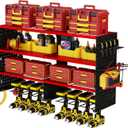 Dollate 4 Layer Power Tool Organizer Wall mount, 180Lbs Load Heavy Duty Tool Organizers and Storage, Screwdriver Holder Power Tool Rack with 8 Cordless Drill Holder