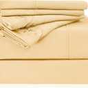 LONAVA California King Size Sheet Set - 6 Piece Hotel Luxury Wrinkle-Free Microfiber Sheet, Oeko-TEX Certified, Breathable & Elastic, 16" Deep Pockets, Pale Yellow