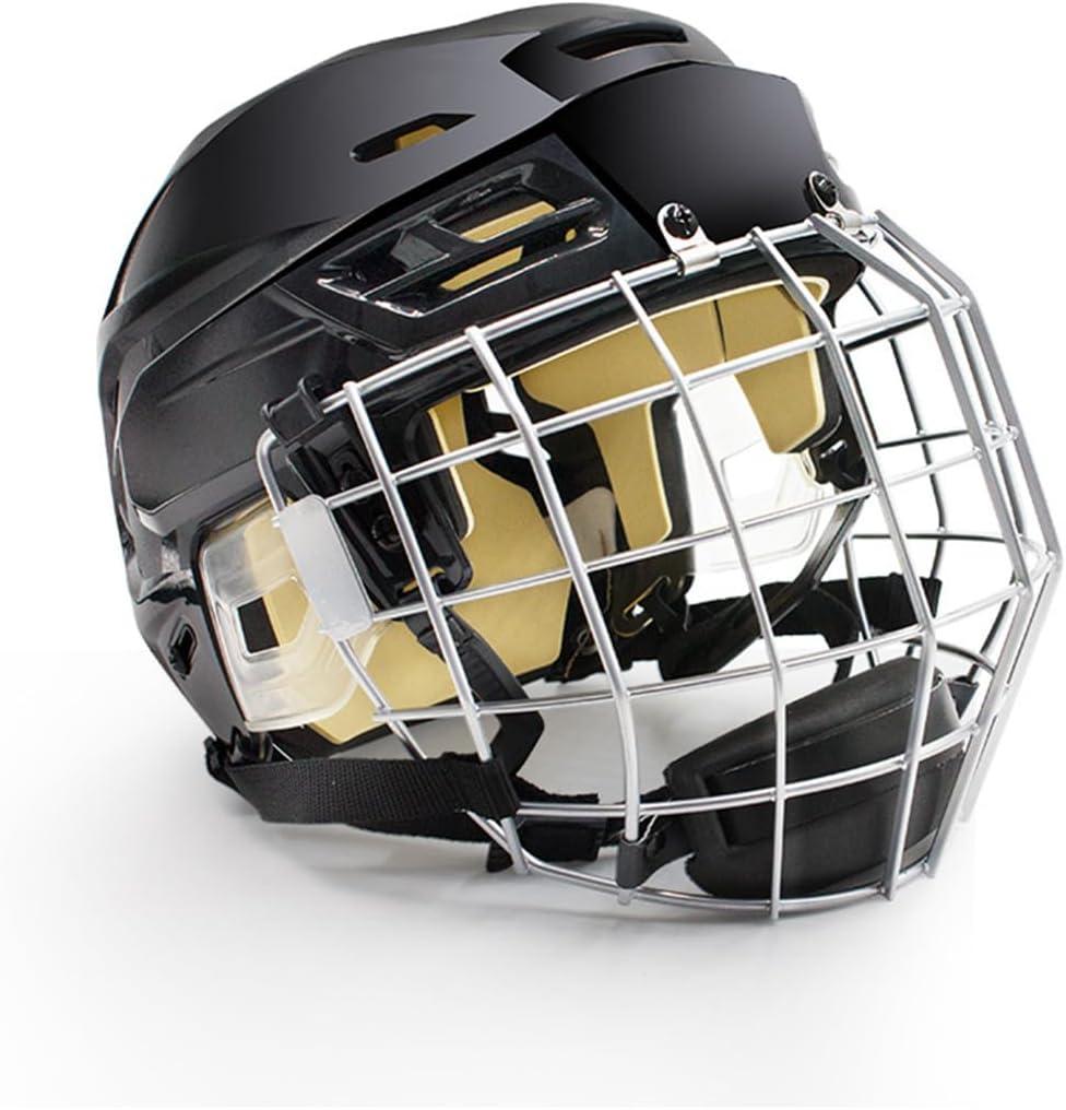 Ice Hockey Helmet Breathable Hockey Helmet with Cage for Youth Adult (Small, Black)