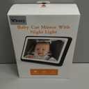 Baby Car Mirror with Light - Remote Control, 360° Adjustable, Shatter Resistant Car Seat Mirror - Clear Night Vision, Easy Installation for Rear Facing Infants