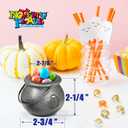 Novelty Place 12 Pcs Spooky Halloween Candy Cauldrons - Mini Black Cauldron Small Bucket for St. Patricks Day Pot of Gold, Trick or Treat, Halloween Decoration and Kid Birthday Party Favors