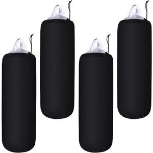 Woanger 4 Packs Boat Fender Cover 8" x 20" Fleece Marine Bumper Covers for Center Rope Tube Style Fenders (Boat Fender Not Included)