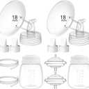 18mm Replacement Pump Parts for Spectra S1 S2 9 Plus Synergy Gold Includes Flange Duckbill Valve Tubing Backflow Protector Bottle,Compatible with Motif Luna Cimilre Ameda MYA Pump (Full Set-18mm)