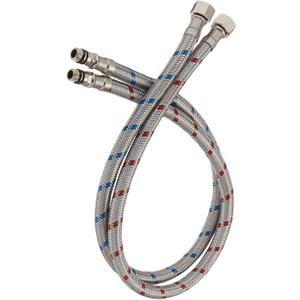 Homevacious 32-Inch Long Stainless Steel Supply Lines 3/8-Inch Female Compression Thread x M10 Male Connector 2 Pcs (1 Pair) Bathroom Kitchen Faucet Connector Braided Supply Hose