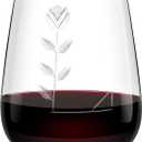 Unique Monogrammed Stemless Wine Glasses - Personalized with Letter L Initial, 16 Oz Capacity, Handcrafted Crystal Stemless Glasses with Engraved Initials - Ideal Wine Gifts for Women, Men