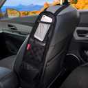 Car Seat Side Organizer, Auto Seat Storage Hanging Bag, Phones, Drink, Stuff Holder with Mesh Pocket for Cars, SUV & Truck (Black)