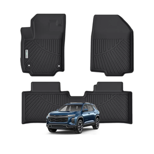 WAYIDSS Floor Mats for All-New 2024 2025 Chevy Equinox EV (Non Fuel)，TPE All Weather Protection 2 Rows Car Floor Liners Accessories for Chevrolet Equinox EV (Non Fuel)
