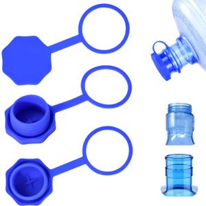 3PCS Giramika 3&5 Gallon Water Jug Cap, Reusable Replacement Silicone Jug Cover, Water Bottle Caps for 2.16in/55mm Standard/Screw, Non Spill and Leak Free
