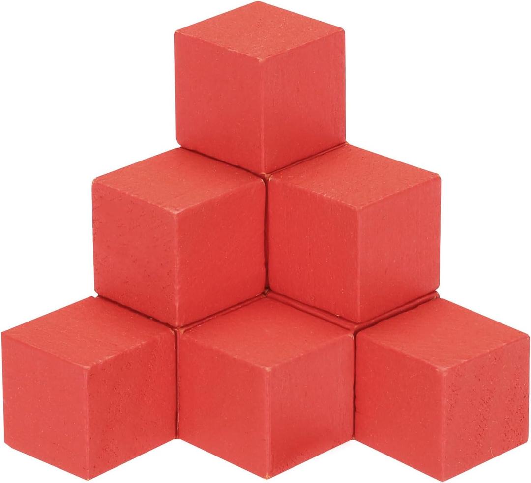 MECCANIXITY Crafts Wooden Cube 100 Pcs Square Wood Natural Solid Wood Crafts Blocks for DIY Projects, Puzzle Making, Letters, and Stamps for Home Decoration