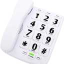Enhanced Version Senior Phone - Big Button Home Landline Telephone with Speakerphone, Wired, Wall Mount (White)