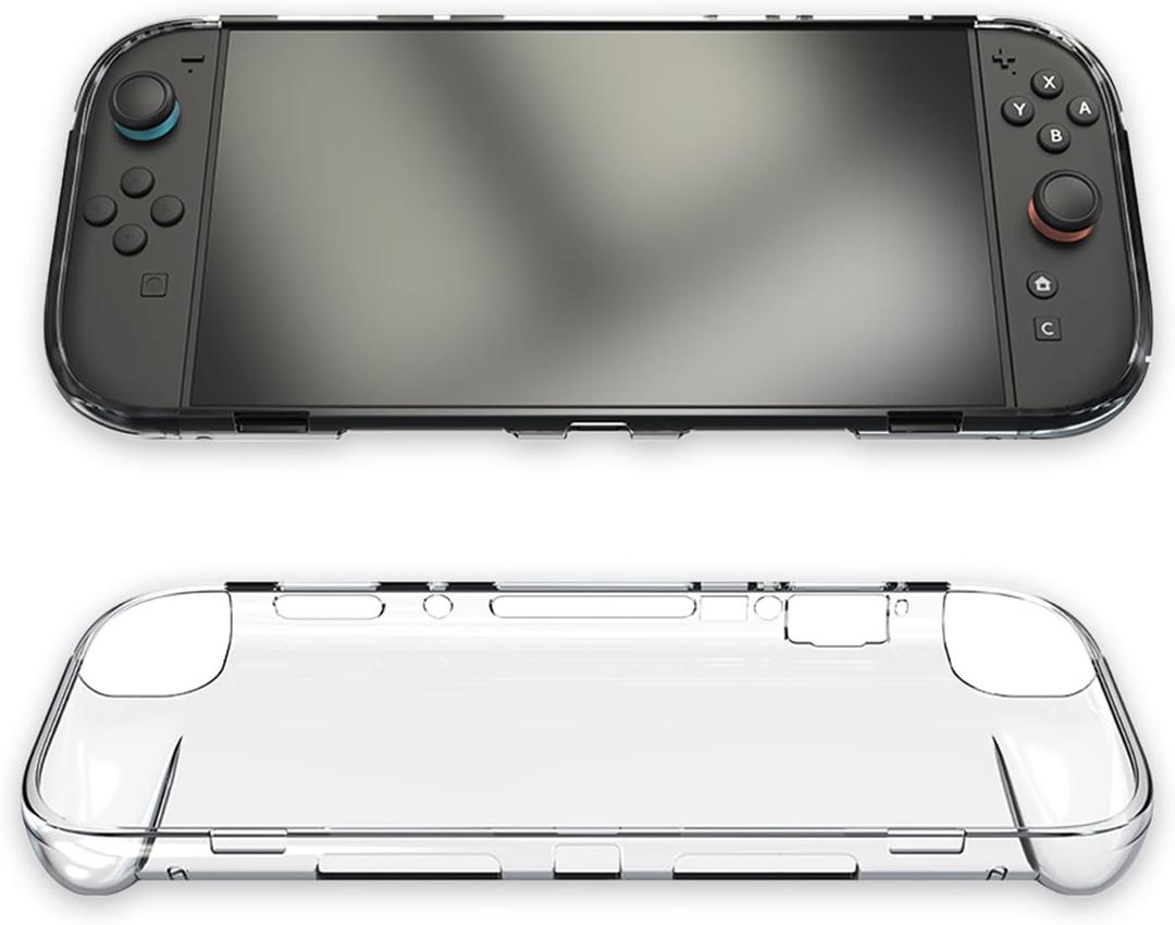 Transparent TPU Case for Nintendo Switch 2 - Shockproof Slim Unibody Back Cover with Heat Ventilation & Anti-Slip & Ergonomic Grips (Clear)