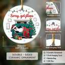 3 x Penguin Christmas Ornament 2025 - Cute Penguin Gifts for Boys Girls, Funny Penguins Lover Gifts for Men Women Animal Lovers, Sorry I Got Plans, Ceramic Ornament for Christmas Tree
