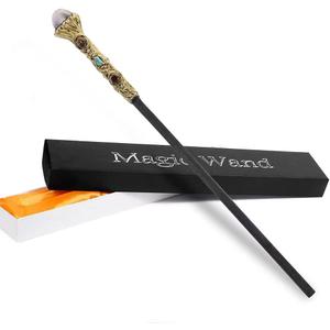 Bubbmi Witch Magic Wand with Crystal, Gemstone Wizard Halloween Christmas Cosplay Accessories Sorcerer Collection Witchcraft Props with Gift Box (Dark Purple 1)