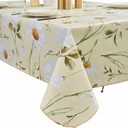 Vinyl Tablecloth with Flannel Backing - Waterproof, Oil-Proof, Easy to Clean -Plastic Table Cloth - Perfect for Dining Tables, Kitchen Tables, Parties (Flowers Pattern, 5472 Inch Rectangular)