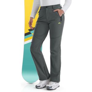IGOLUMON Snow Ski Pants Womens Waterproof Fleece Lined Pants Winter Insulated Softshell for Hiking Snowboard Outdoor (Gray)