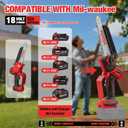 2-IN-1 Cordless 8-Inch Pole Saw & Chainsaw for Mil-waukee M-18 Battery - 1200W Brushless Motor, Total Reach of Max 15.9 FT, Lightweight, 8"&6"Electric Pole Saws for Tree Trimming Pruning (Tool Only)