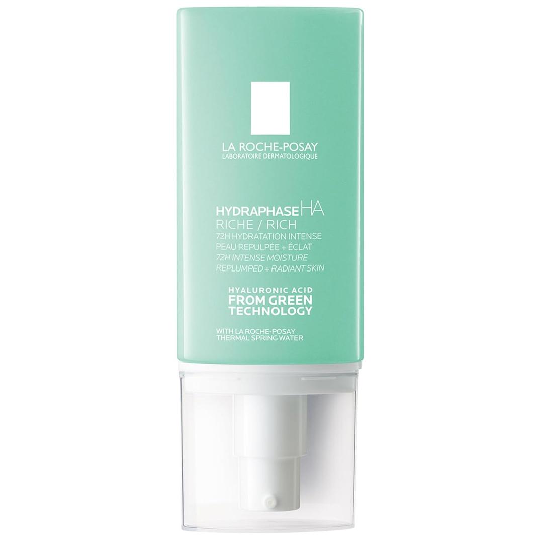 La Roche-Posay Hydraphase HA Rich, Hyaluronic Acid Face Moisturizer for Dry Skin with 72HR Hydration, Oil Free & Non-Comedogenic, 50 ML, 1.69 fl. oz.