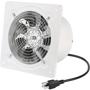 8 inch Exhaust Fan 80W 500CFM Through-wall installation Ventilation Fans 110V Exhaust Smoke Fan with Power Cord for Kitchen, Bathroom, laundry room, Garage (white)