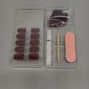 BTArtbox Press on Nails Short Square - Dark Red Nails with Glossy French Tips in a Matte Finish, Soft Gel Fake Nails Glue On Nails in 16 Sizes for for Valentine's Day Gift, Cozy Cocoa