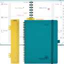 POPRUN 2026 Weekly and Monthly Planner Calendar, January 2026 - December 2026,Medium-6.75" x 8.75" Spiral Bound Appointment Book, Includes Monthly Tabs, Inner Pocket, Soft Cover - Pacific Green