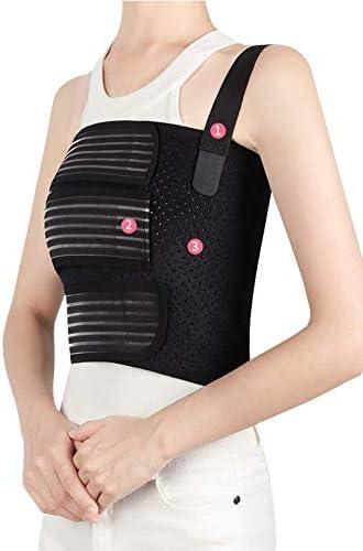 Solmyr Rib Brace Broken Rib Belt, Chest Brace Elastic Rib Support Brace for Men and Women, Chest Binder to Reduce Rib Cage Pain, Breathable Chest Wrap Belt for Sore or Bruised Ribs Support, Sternum, Large