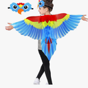 Bird-Costume-Parrot-Wings for Kids with Bird Headbands, Boys Girls Eagle Dress-up Cape Halloween Party Favors Gifts