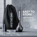 GNEGKLEAN Black Silicone Enema Bulb Kit 7.6oz Clean Anal Douche for Men Women with 19.7in Hose+4 Replaceable Nozzle (Black)