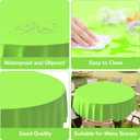 3 Pack Plastic Table Cloth Round 84 inch Plastic Tablecloth Disposable Round Cover Leakproof for Parties, Picnic, Camping, Birthday, Weeding (Lime Green)