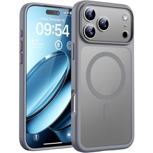 TOCOL for iPhone 17 Pro Max Case, Compatible with Magsafe Charger, Full Camera Protection, Translucent Matte for iPhone 17 Pro Max Phone Case 6.9 inch (Gray)