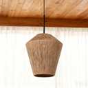 Boho Woven Pendant Lights, Rustic Natural Handwoven Hemp Pendant Light, Farmhouse Ceiling Light for Dining Room, Bar, Living Room