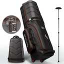 Golf Travel Bag with Wheels  Durable Golf Club Case w/ABS Top Shell, TSA Padlock, Interior Cushion & Support Rod  Golf Bag for Men, Airline Travel