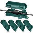 Frienda Outdoor Extension Cord Safety Cover Waterproof Cord Connector Protector Ip44 with  Detachable Latches Plug Cover Electrical Safety Box for Holiday Outlet Decoration Lights(Green, 2 Pack)