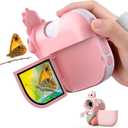 Microscope for Kids 1000X Magnification, 3-in-1 Handheld Portable Digiscope with 2" LCD Display, STEM Educational Toy Gifts for Kids Ages 4-12 (Pink)
