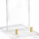 russell+hazel Acrylic Easel with Adjustable Gold Pegs, Stand for Pictures, Phone or Art, Clear Acrylic with Gold Detail, 4 x 6 x 6 (31726)