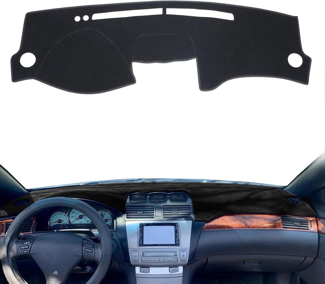 Dash Cover Custom Fit for Toyota Solara 2004 2005 2006 2007 2008 with Cutout for Climate Sensor and Light Sensor, Dashboard Cover Mat Pad Carpet Protector (Black)