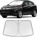 Foldable Sun Shade WODSTA Full Coverage Windshield Sunshade Compatible with Honda HRV 2016-2022 4-Layer Thickened Windows Visor 240T Polyester Windshield Sun Shade