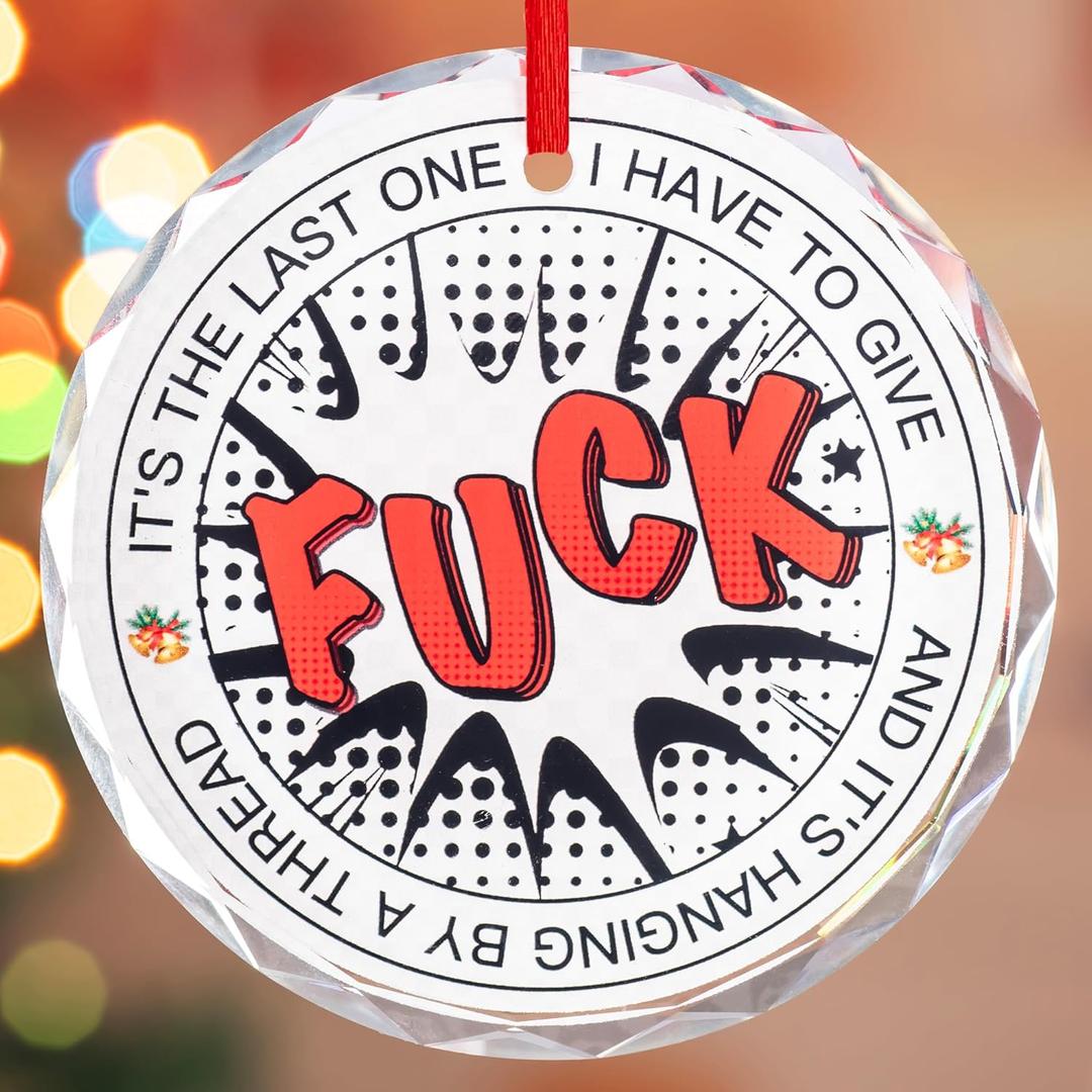 5 x Funny Christmas Fuck Ornaments 2025, Glass Naughty Ugly Christmas Tree Hanging, Dirty Inappropriate Ornaments Exchange for Adults, Exchange Funny White Elephant Gifts