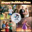 Belemar Upgraded Bubble Machine with Remote Control, Automatic Rotation & RGB Lights, 1800mAh Rechargeable Battery, Type-C Charge, Bubble Maker for Kids, Weddings, Birthday Parties, Outdoor Activities
